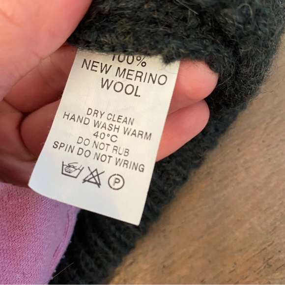 Blarney Woollen Mills Ireland 100% Merino Wool Aran Green Half Zip Size L - Picture 9 of 11